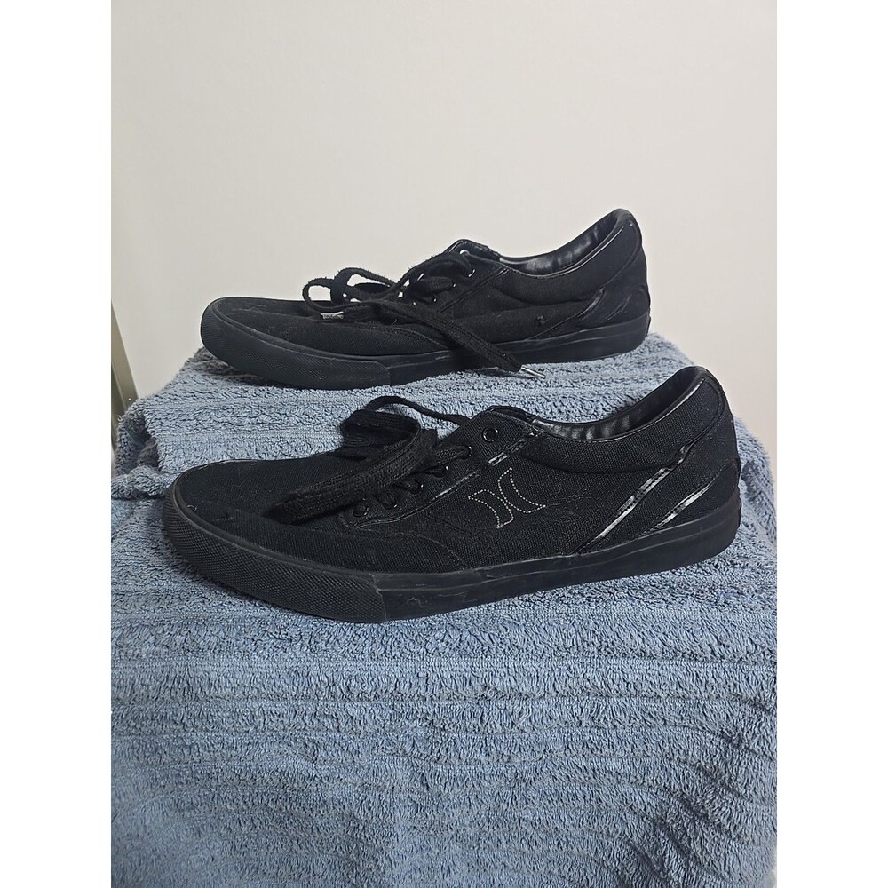 Hurley Men's Arlo Lace Up Canvas Sneaker Skate Casual Shoes Black 13" (Size 17?)